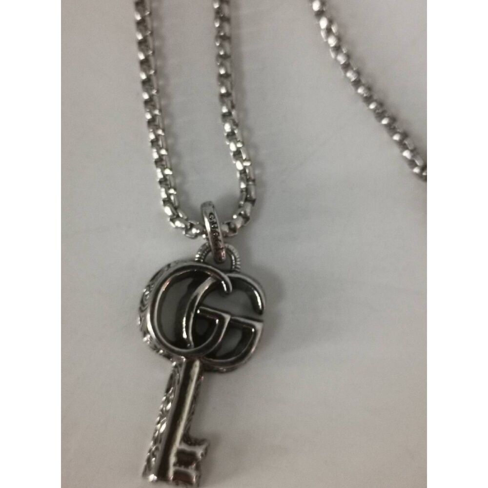 GUCCI Letter Key Necklace Vintage Couple Style Sweater Chain Jewelry - Picture 2 of 4